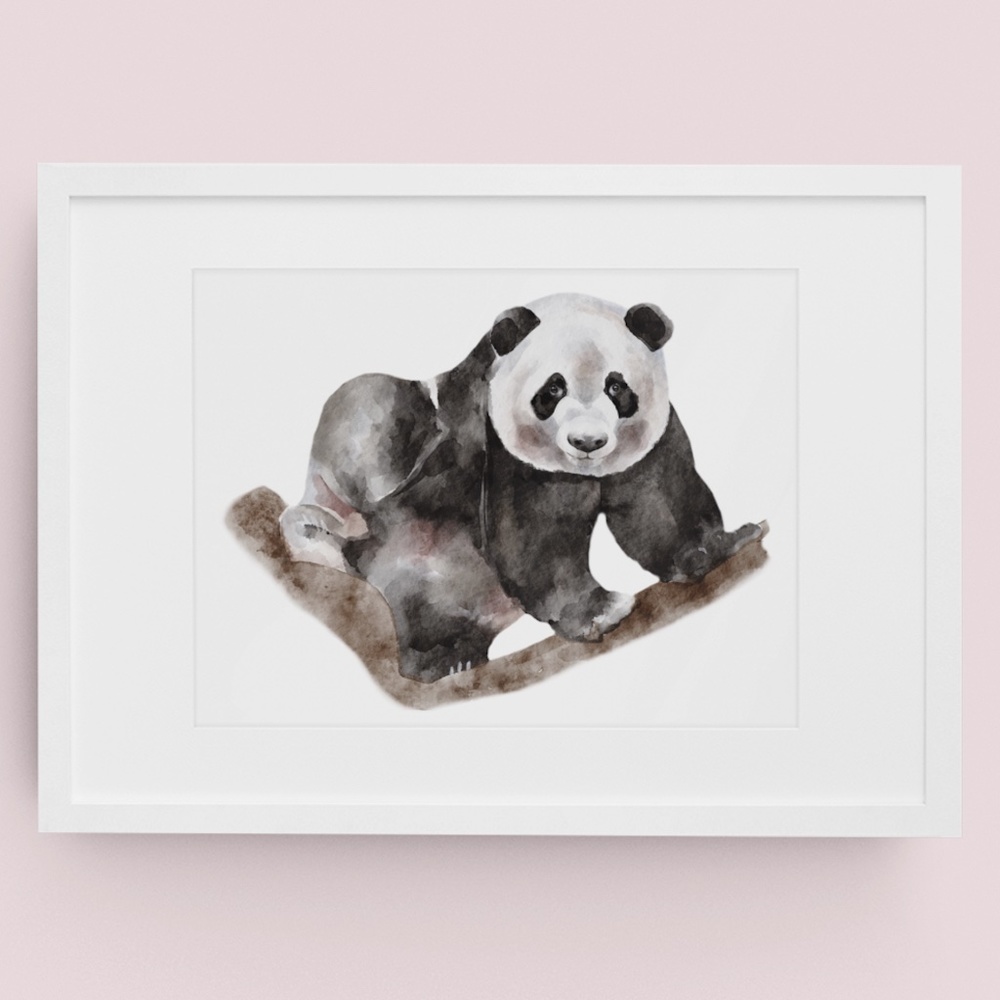Watercolor Panda Portrait Wall Art Print Poster Unframed - Picture 6 of 16